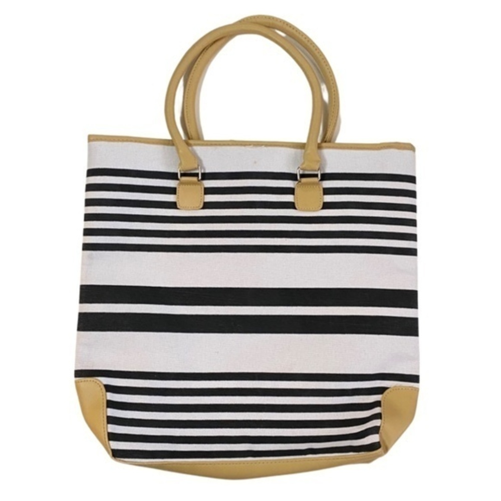 NEW Bloomingdale’s Barr + Barr Designer Canvas Striped Large Tote Shoulder Bag